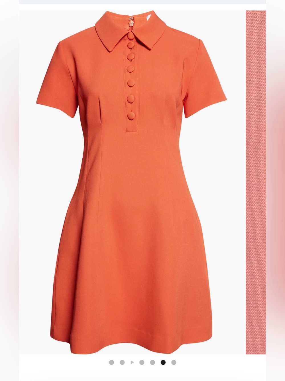 Reiss NWT Women's Orange Retro Femenine Short-Sleeve A-Line Dress
